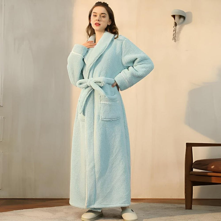 Bademantel Fleece mit Sherpa