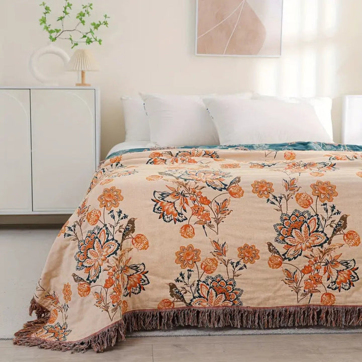 Rustikale Tagesdecke aus Baumwolle im Boho-Stil 200 x 230 cm
