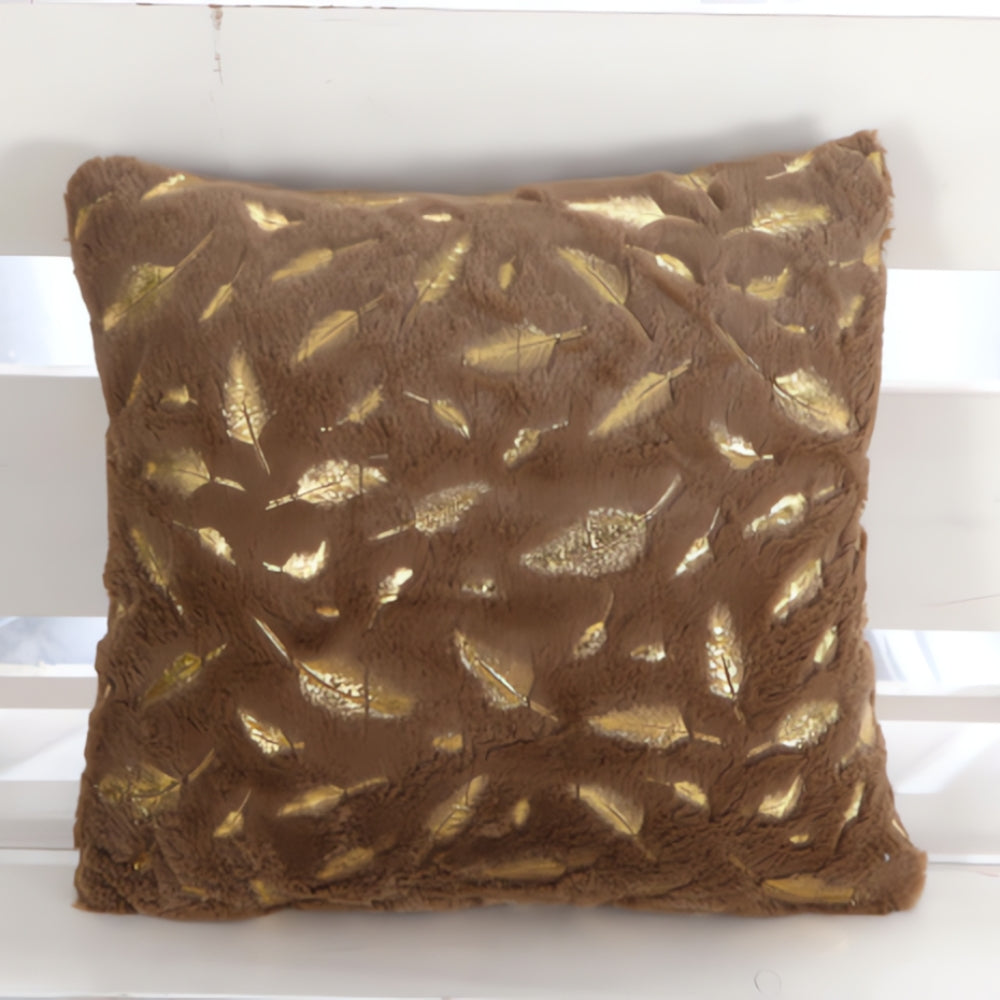 Kissenbezug Samt Blattmotiv 43x43 cm