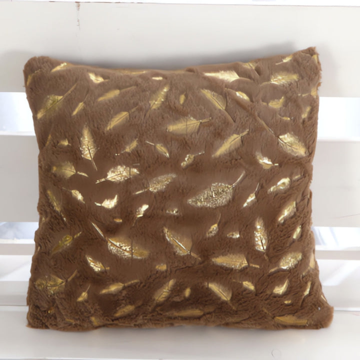 Kissenbezug Samt Blattmotiv 43x43 cm