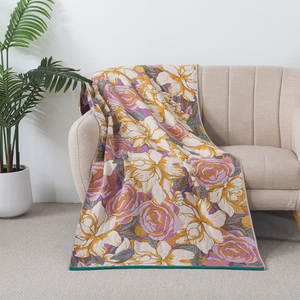 Badetuch Baumwolle Rosenmotiv 80x160 cm
