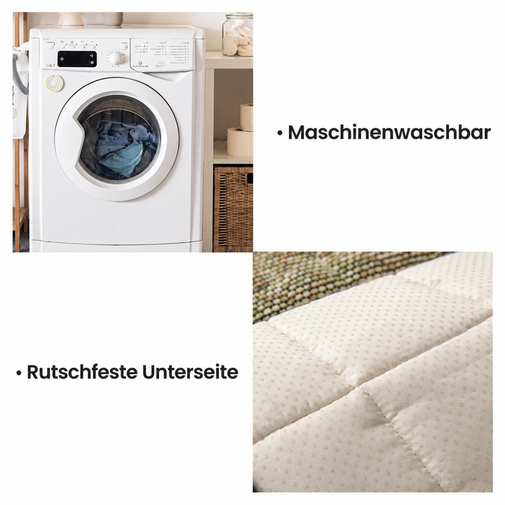 Gesteppter Chenille-Sofabezug mit Fransenkanten