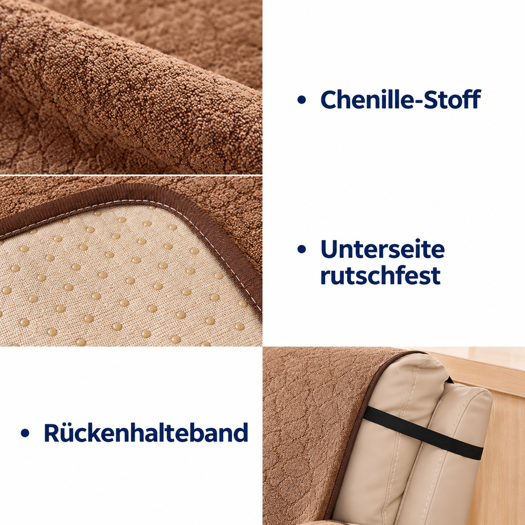 Chenille-Sofabezug mit diagonalem Muster – kratzfest