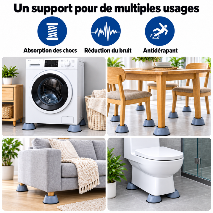 Patins anti-vibration pour lave-linge, lot de 4