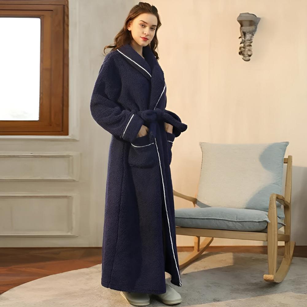 Bademantel Fleece mit Sherpa