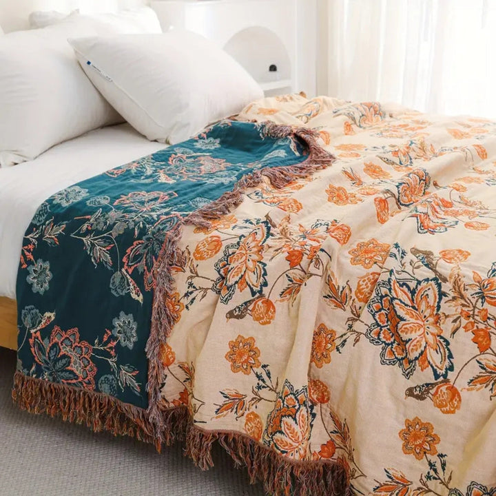 Rustikale Tagesdecke aus Baumwolle im Boho-Stil 200 x 230 cm