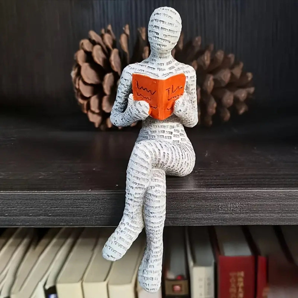 Figur lesende Frau Kunstharz
