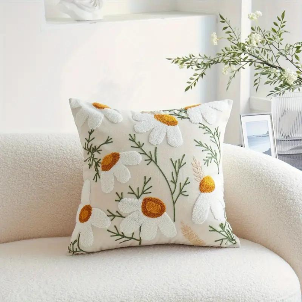 Housse de coussin à feuillage tissé 45 x 45 cm – vue 02