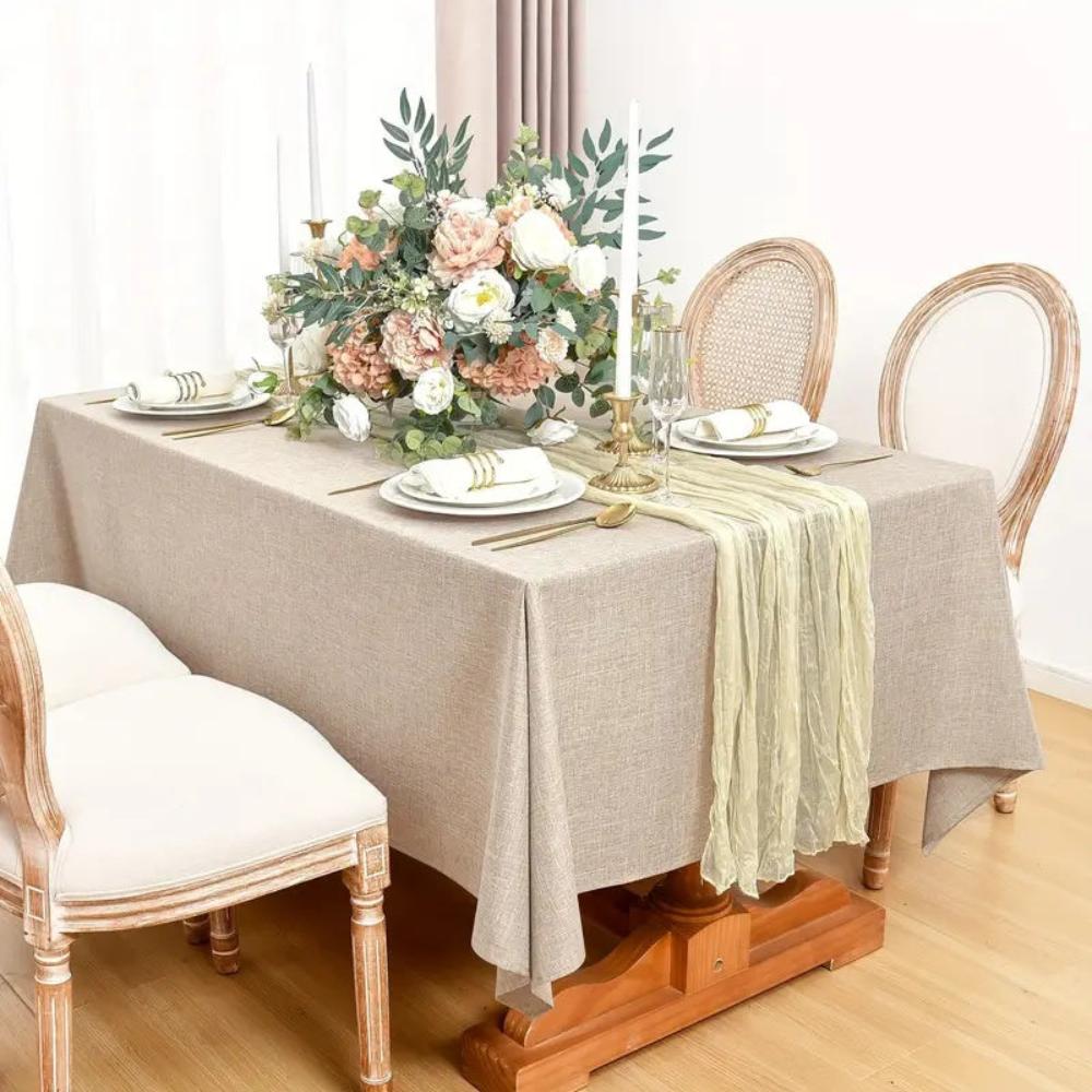 Nappe unie en coton et lin