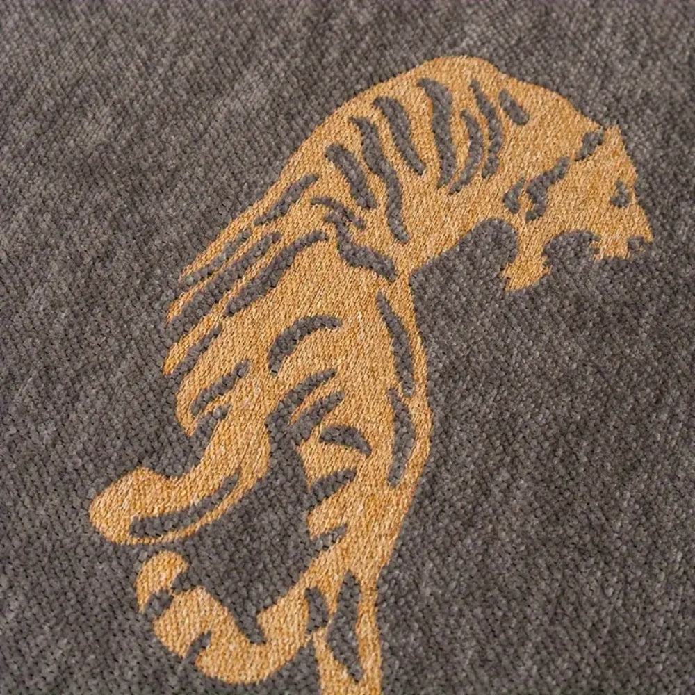 Jeté de canapé en chenille à tigre, réversible