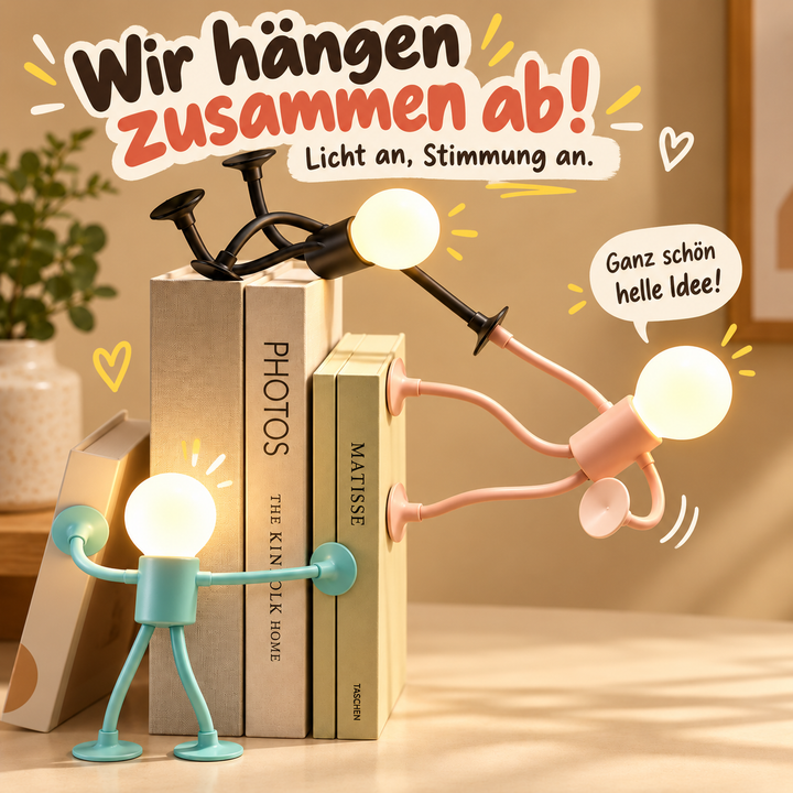 BendyBuddy™ | Flexible LED-Lampe mit Saugnäpfen – Kreatives Licht, das sich überall anpasst