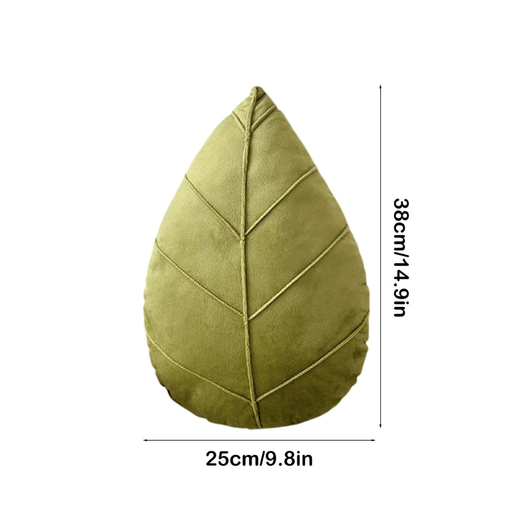 Blattförmiges Kissen mit abgesteppten Blattadern