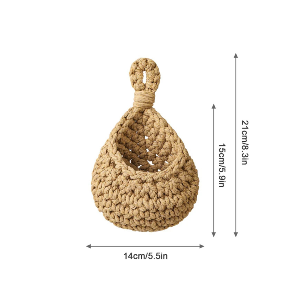 Panier suspendu en jute tressé