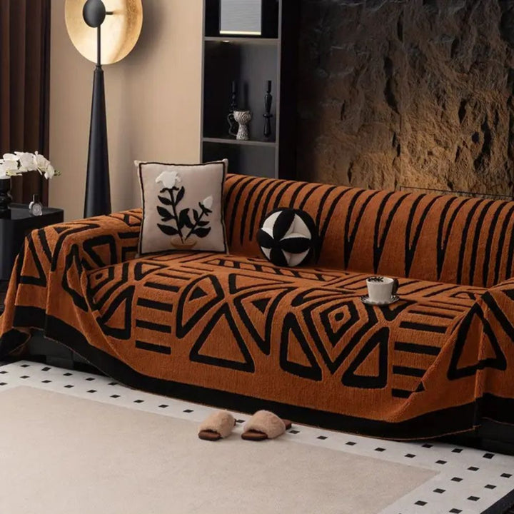 Sofaüberwurf Jacquard Labyrinthmuster