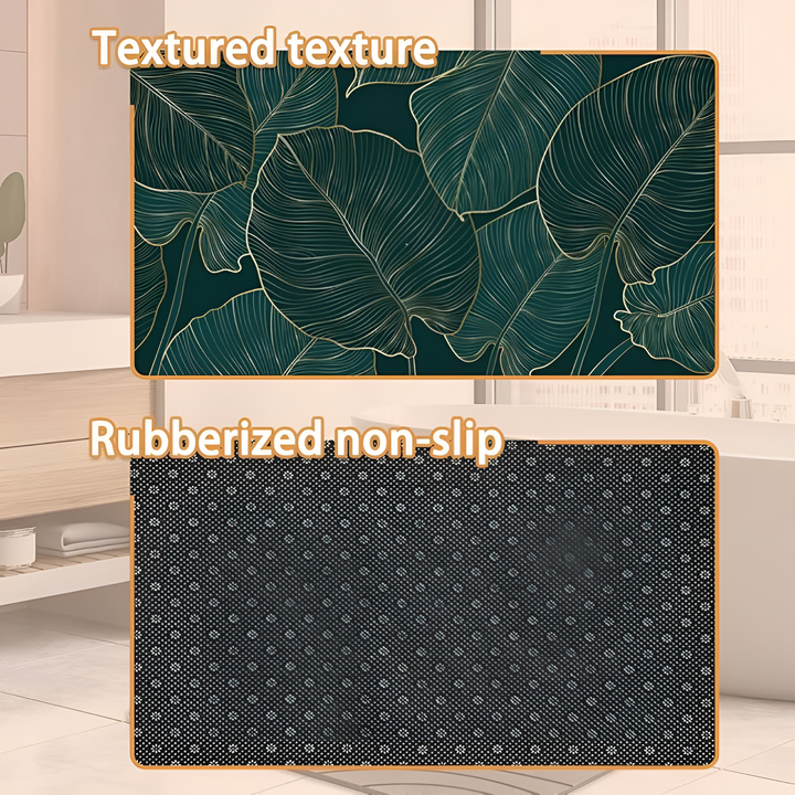 Fußmatte Blattmuster goldfarben
