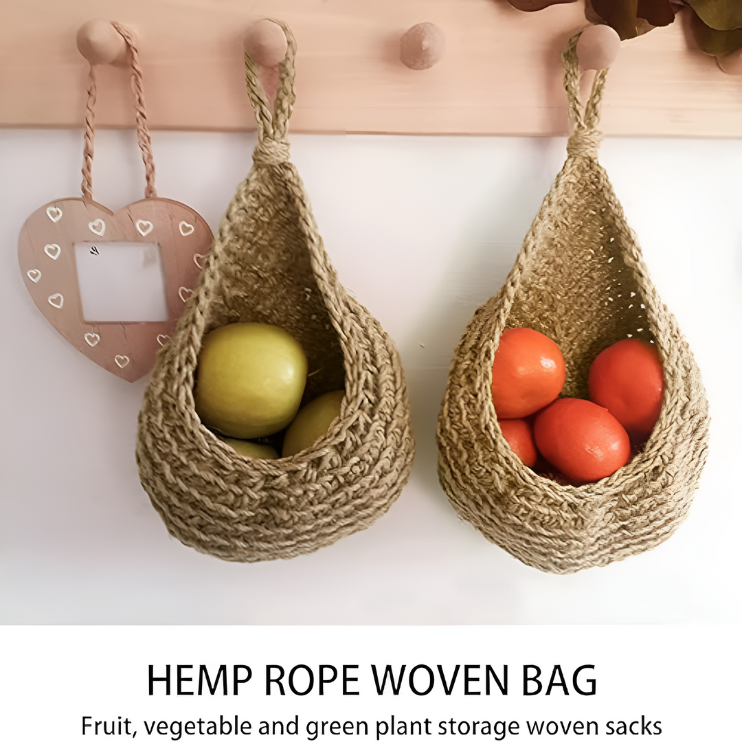 Panier suspendu en jute tressé