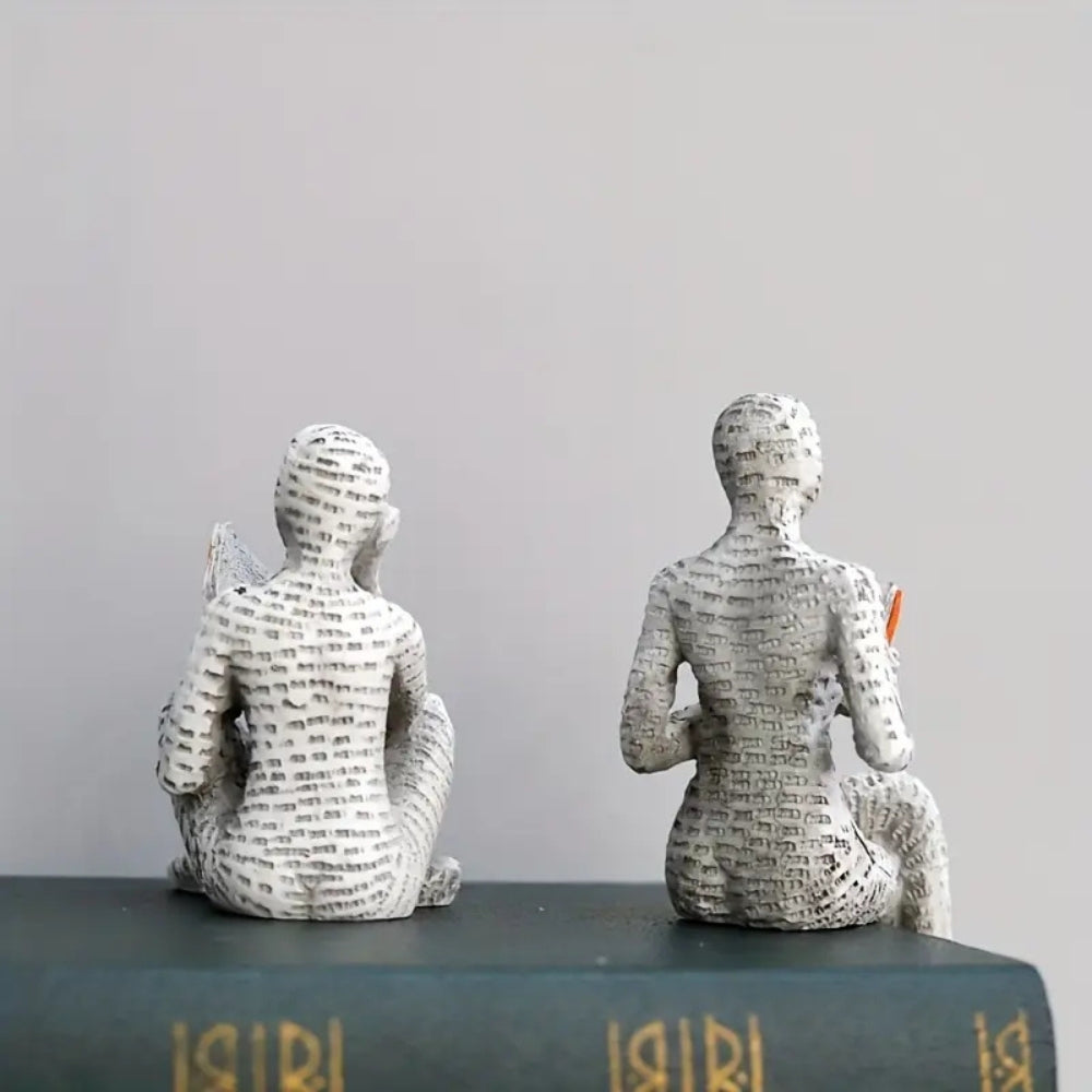 Figur lesende Frau Kunstharz