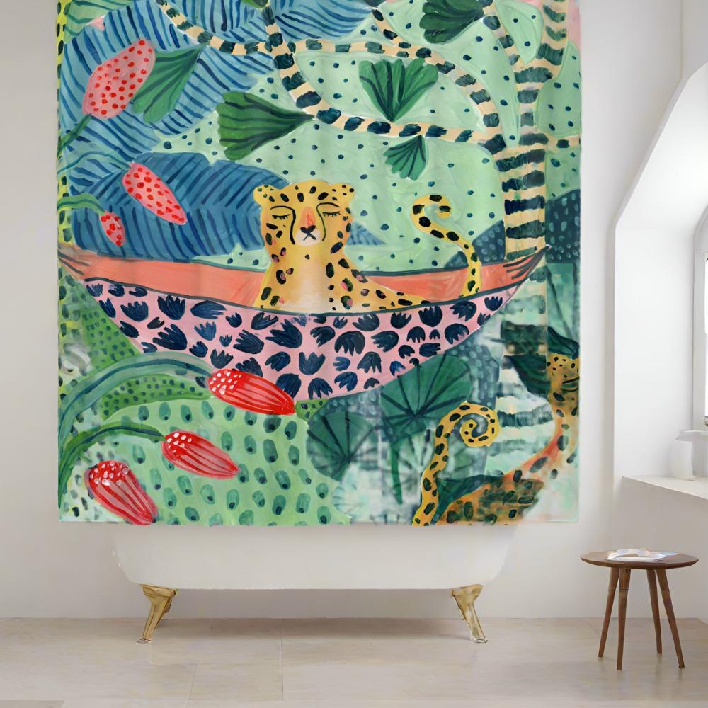 Duschvorhang Gepardenmotiv 180x180 cm