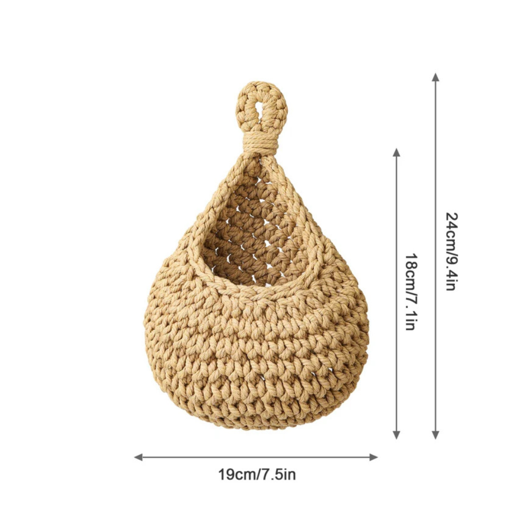 Panier suspendu en jute tressé