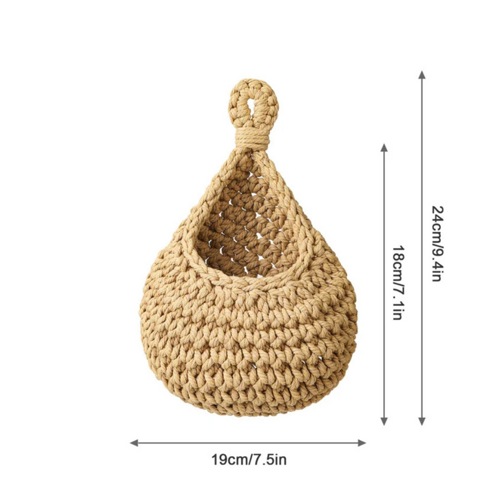 Panier suspendu en jute tressé
