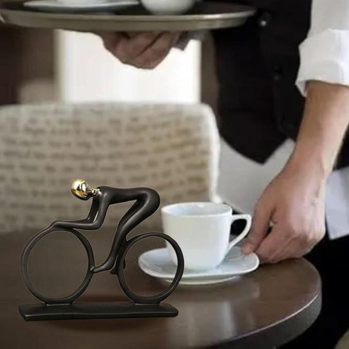 Skulptur Radfahrer Metall