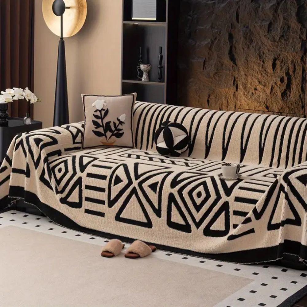 Sofaüberwurf Jacquard Labyrinthmuster