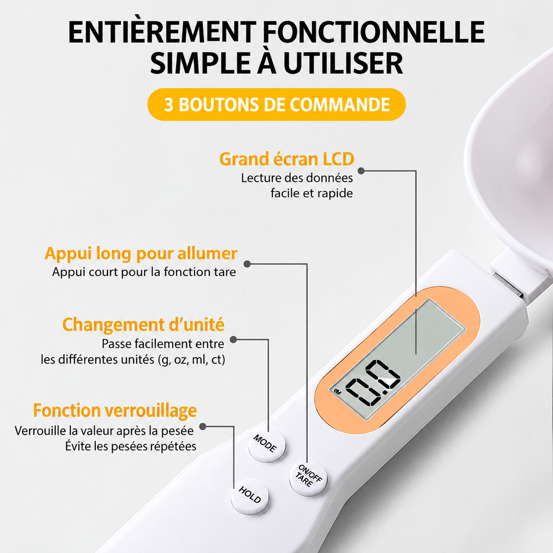 Cuillère-balance numérique 500 g