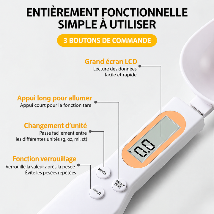 Cuillère-balance numérique 500 g