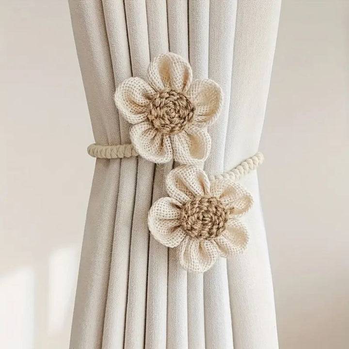 Raffhalter Hanfseil mit Blüte 2er-Set