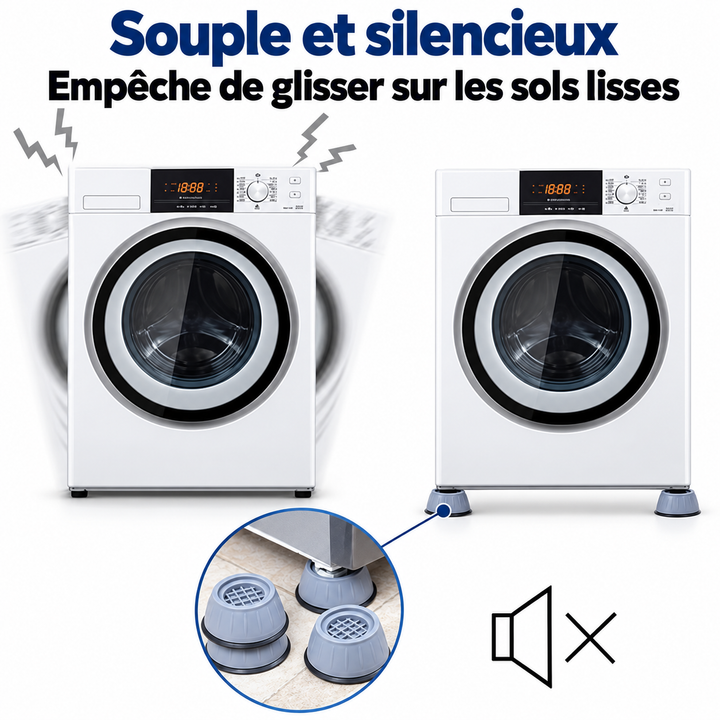 Patins anti-vibration pour lave-linge, lot de 4