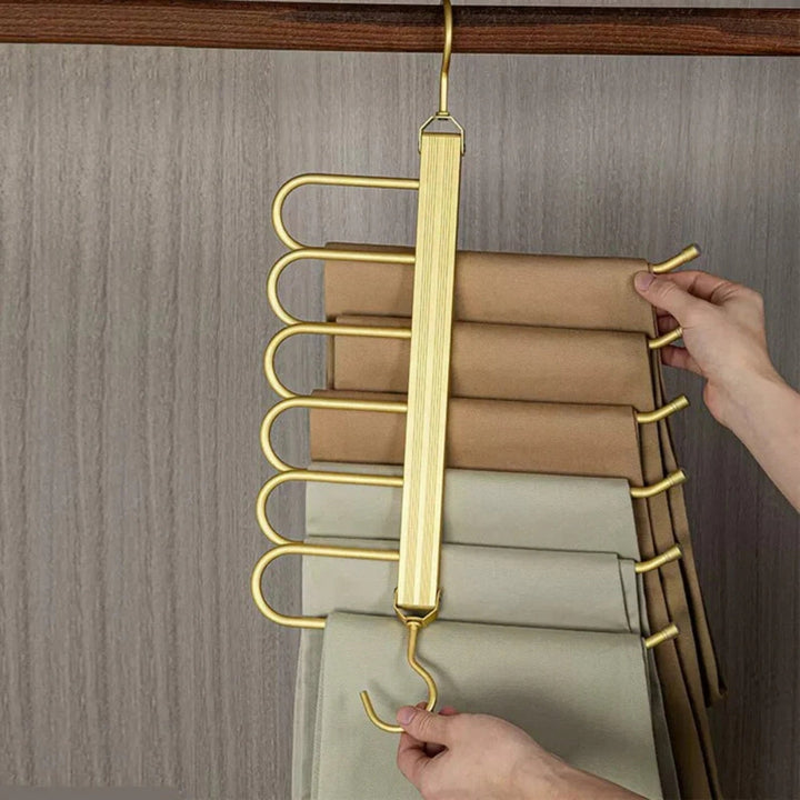 Porte-pantalons pivotant en aluminium pour 6 pantalons