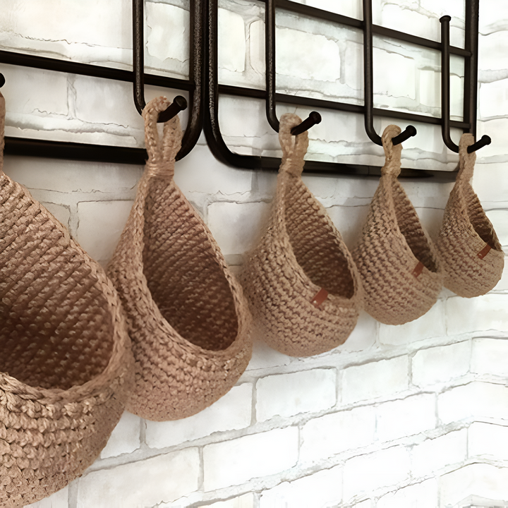 Panier suspendu en jute tressé