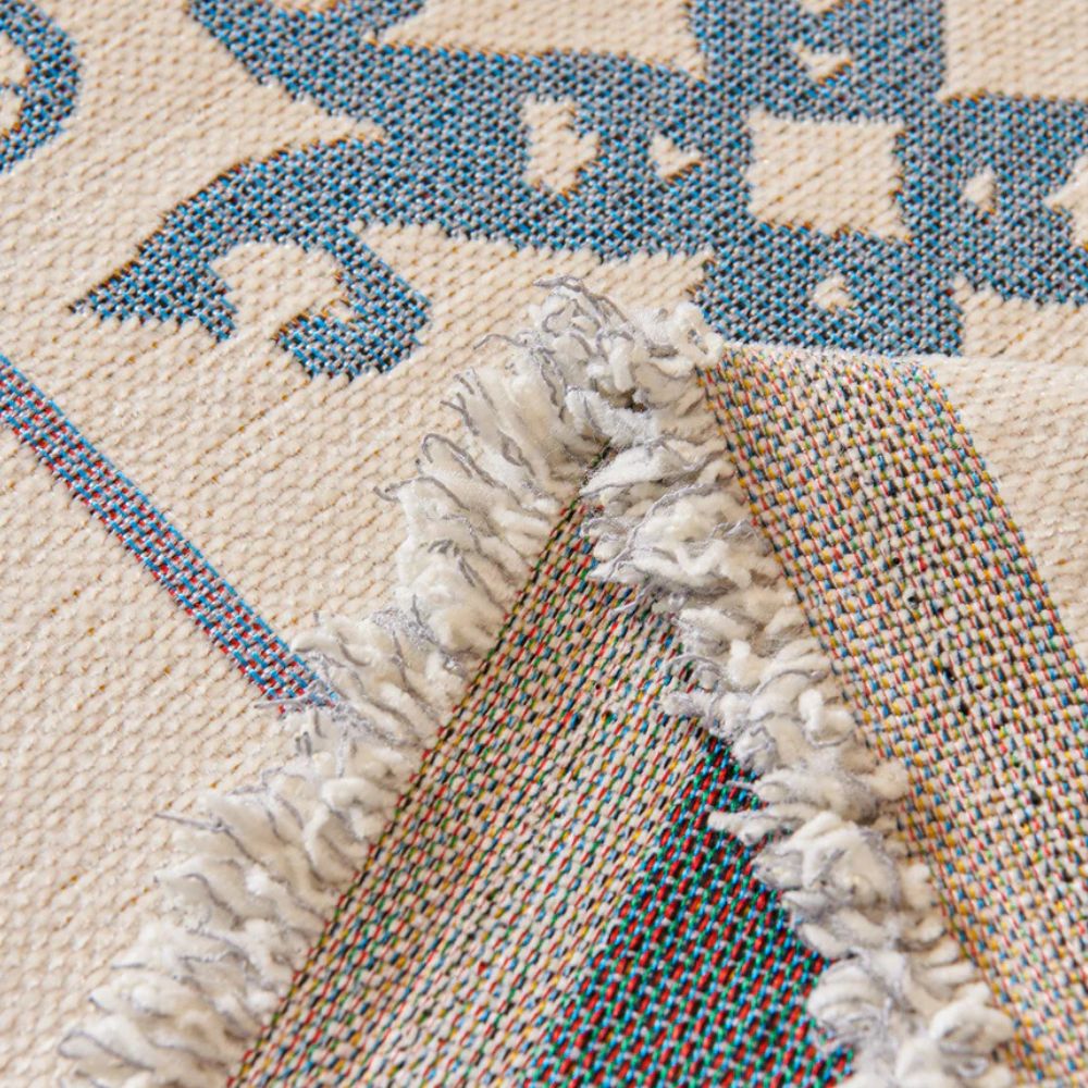 Chenille-Sofaüberwurf, Fliesenmosaik