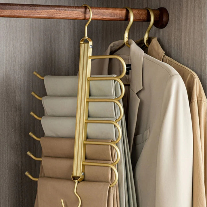 Porte-pantalons pivotant en aluminium pour 6 pantalons