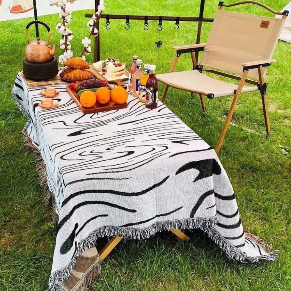 Plaid en coton tissé à motif marbré
