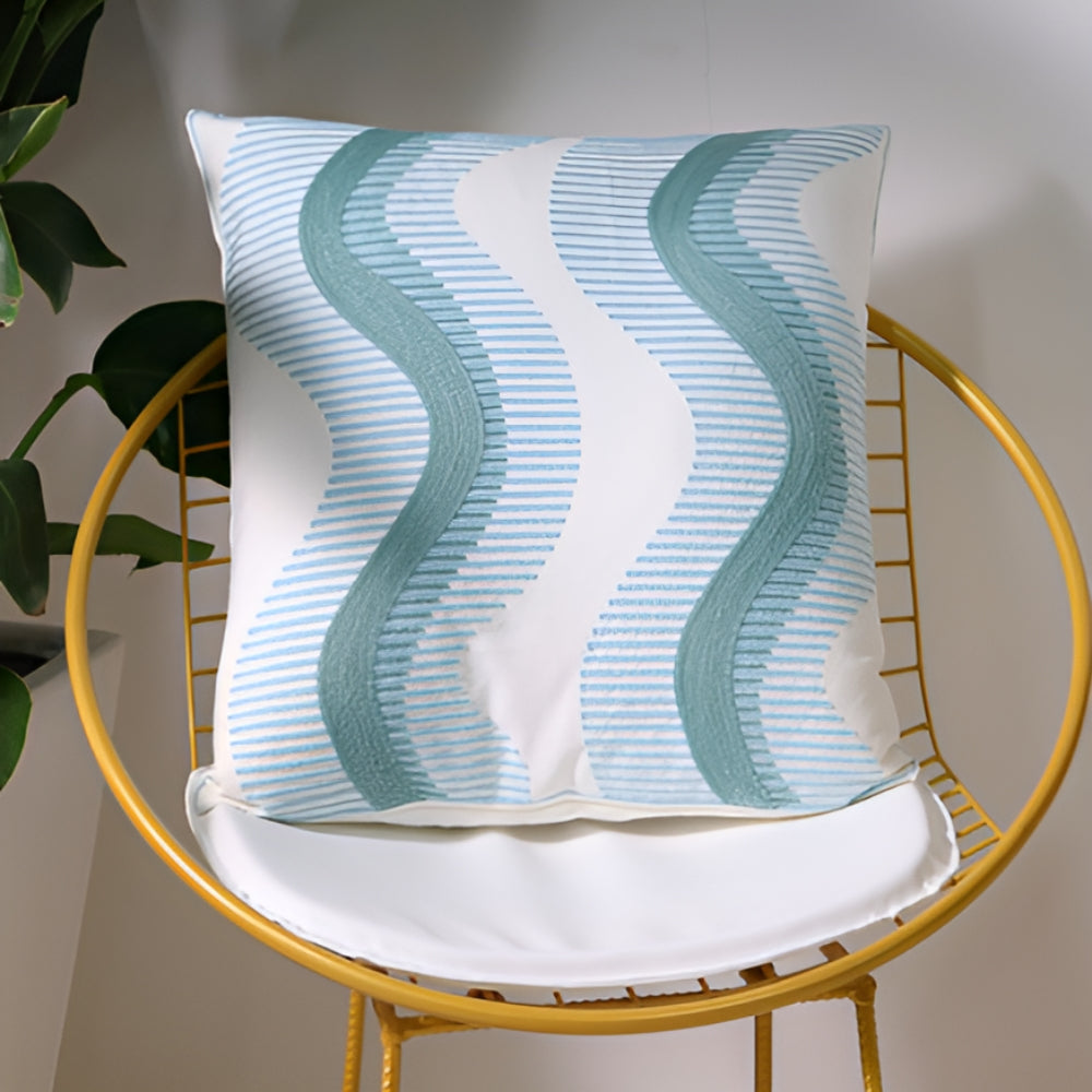 Bestickter Kissenbezug mit maritimen Motiven 45 x 45 cm