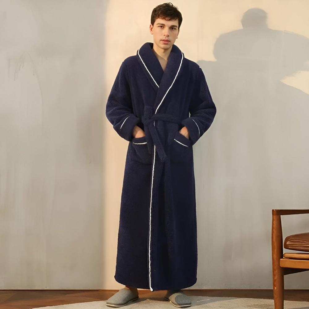 Bademantel Fleece mit Sherpa