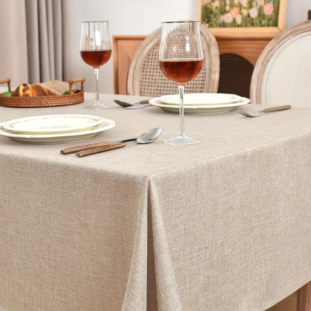 Nappe unie en coton et lin