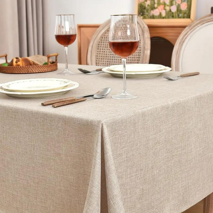 Nappe unie en coton et lin