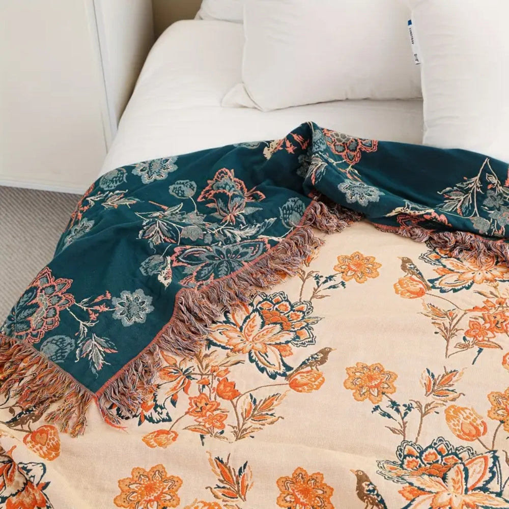 Rustikale Tagesdecke aus Baumwolle im Boho-Stil 200 x 230 cm