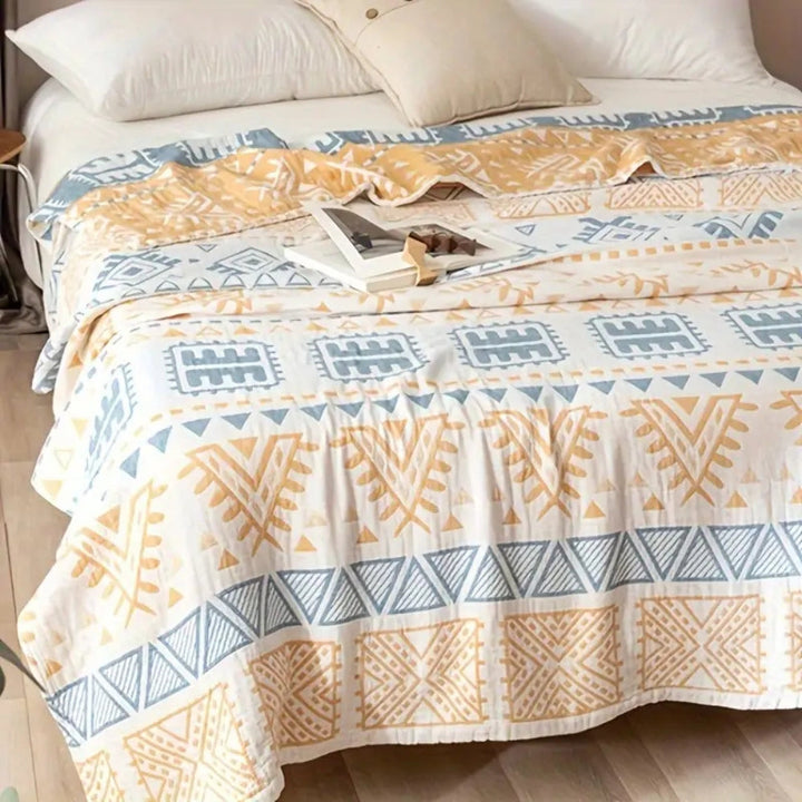 Jacquard-Baumwolldecke mit Aztekenmuster