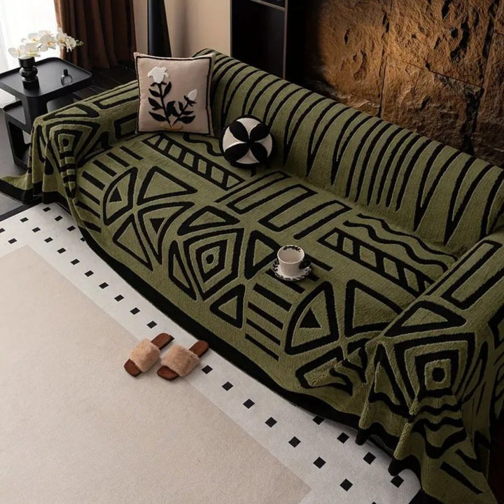 Sofaüberwurf Jacquard Labyrinthmuster