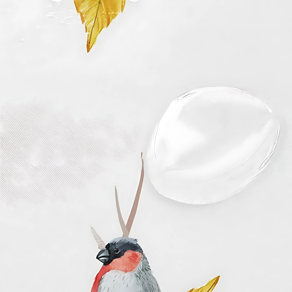 Duschvorhang Vogel- und Zweigmotiv