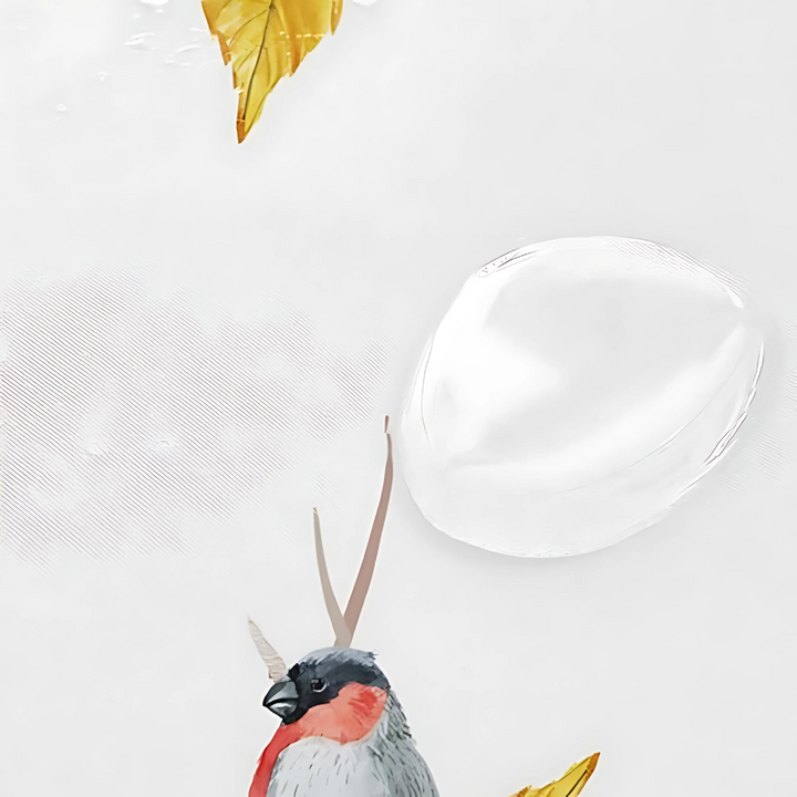 Duschvorhang Vogel- und Zweigmotiv
