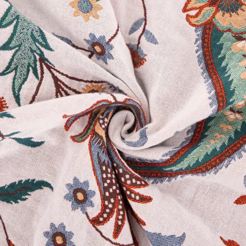 Wendbare Baumwoll-Tagesdecke mit Vintage-Blumenmuster