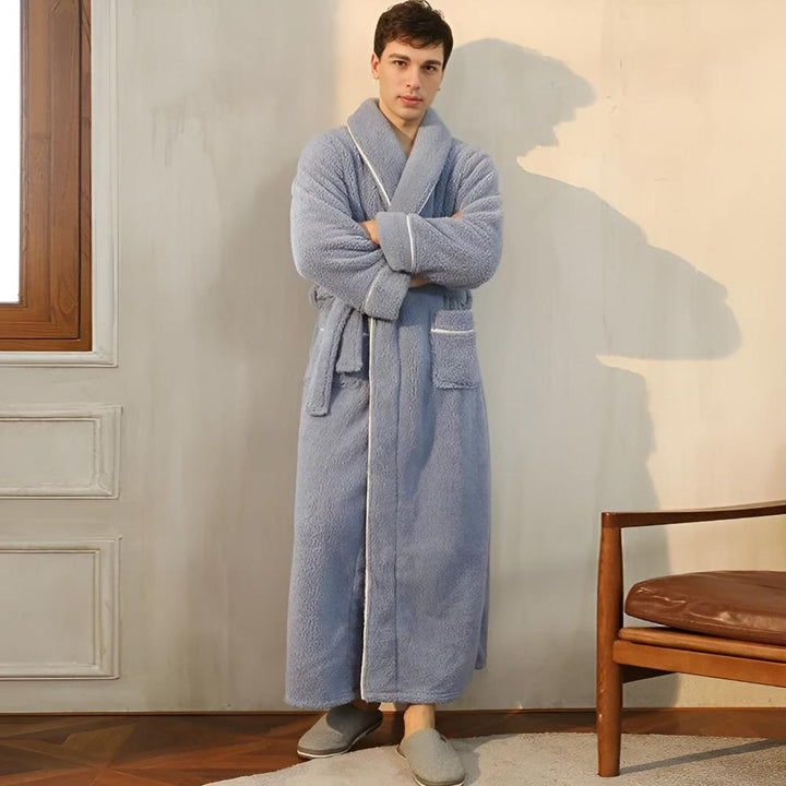 Bademantel Fleece mit Sherpa