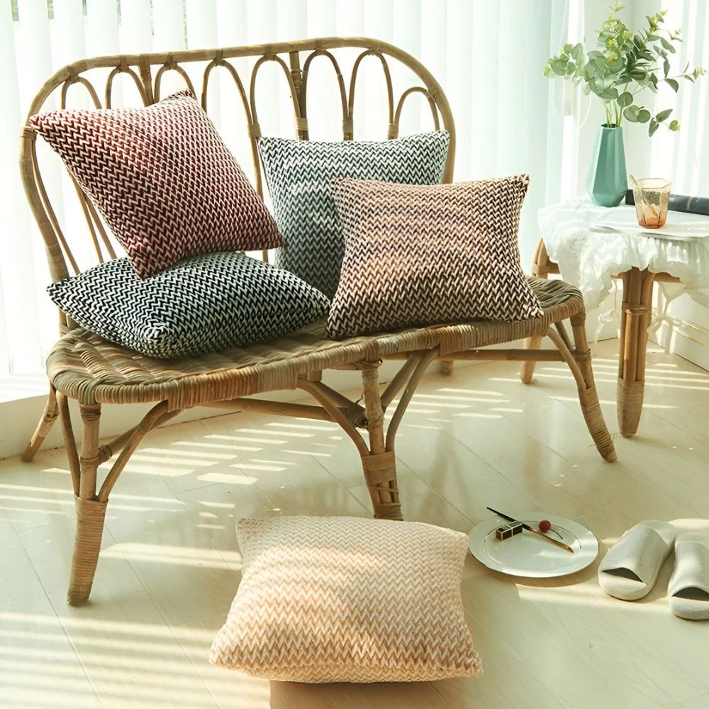 Housse de coussin à chevrons