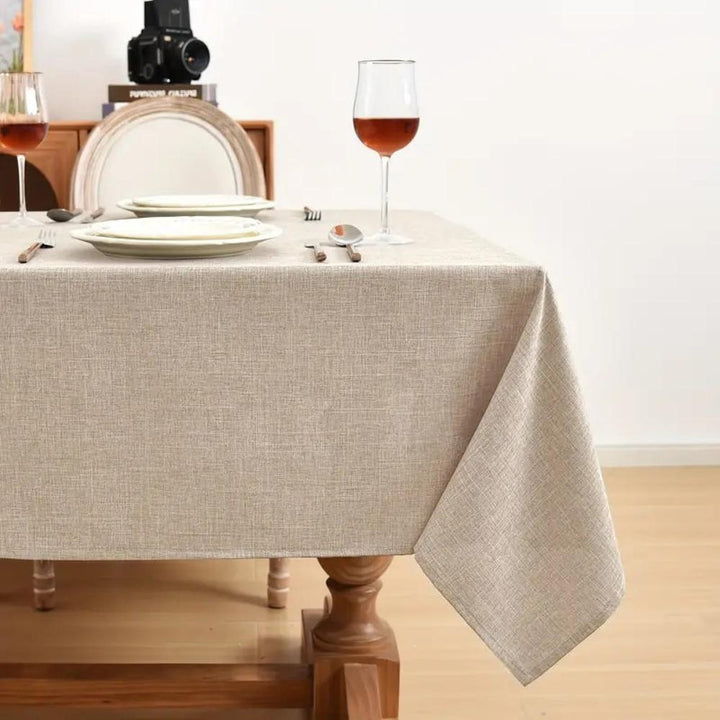 Nappe unie en coton et lin