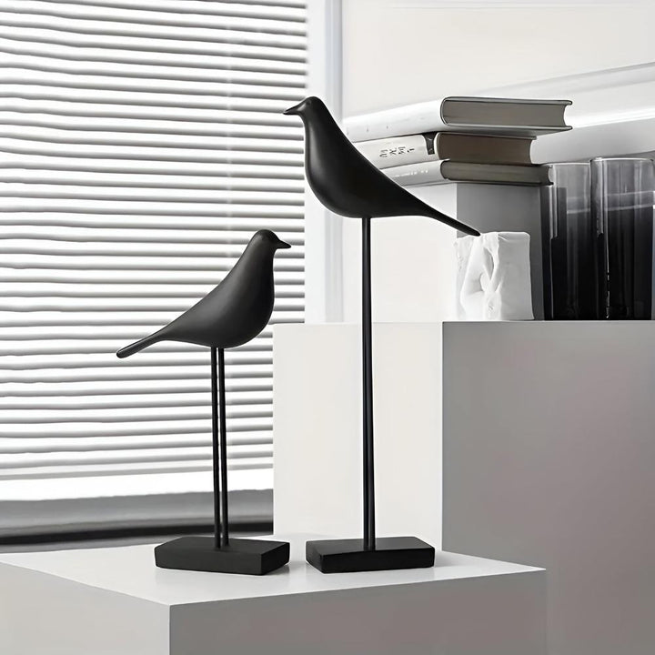 Figur Vogel minimalistisch Schwarz oder Weiß