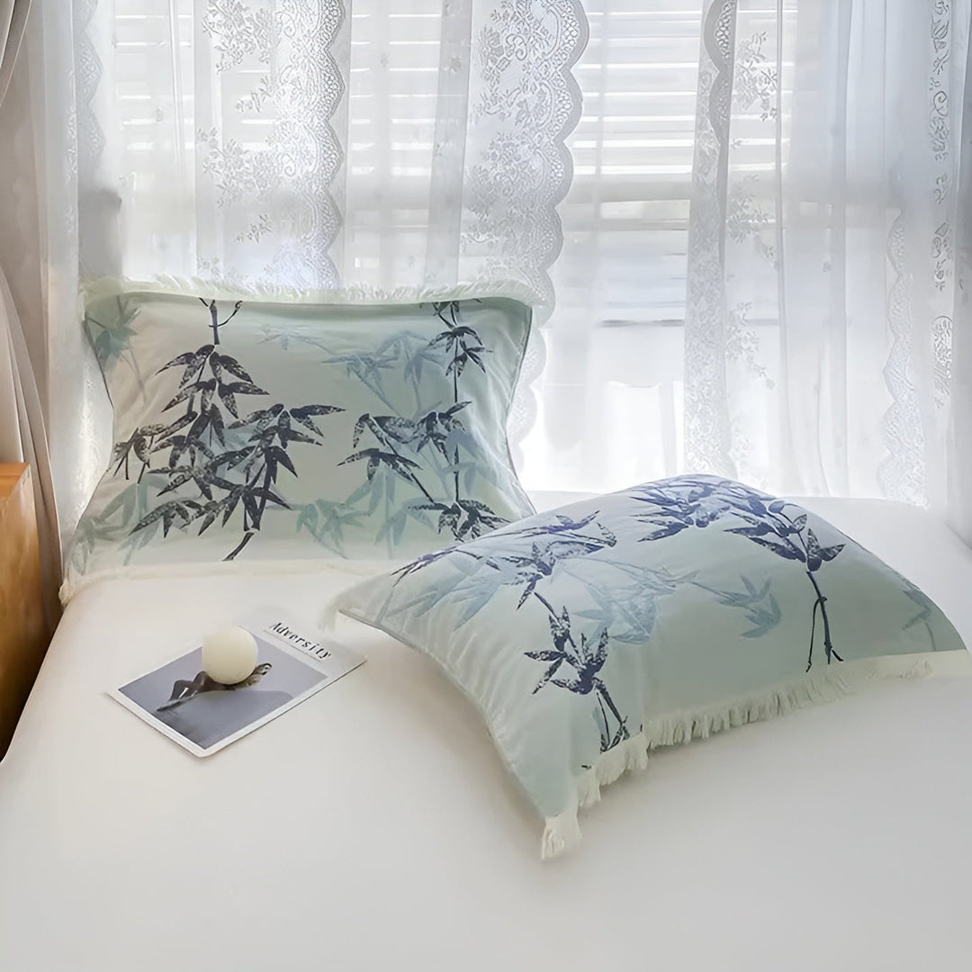 Wendbare Jacquard-Sommerdecke aus Baumwolle